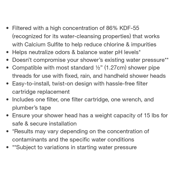 Kitsch NWT Mass Purifying Shower Filter in Black - Picture 5 of 6